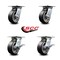 Service Caster 5 Inch Rubber on Aluminum Swivel Caster Set with Roller Bearings 2 Brakes SCC SCC-35S520-RAR-2-SLB-2 - alternate 6
